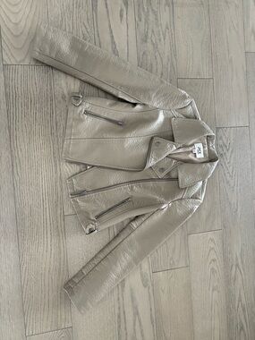 BB Dakota Taupe Faux-Leather Moto Jacket